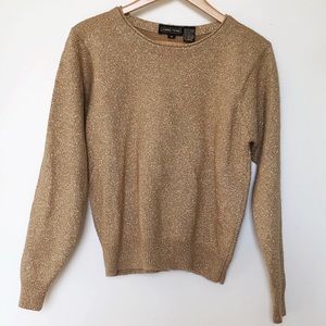 { Vintage } Gold Sparkly Sweater